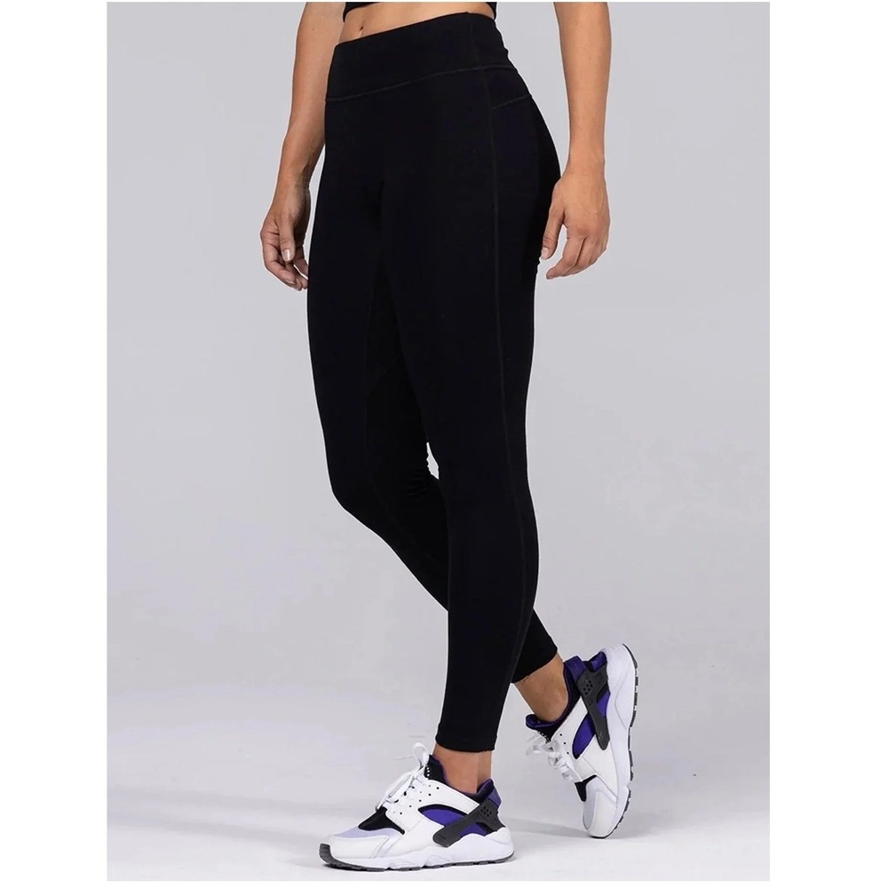 Allwear Women's Bamboo Leggings Size 2 Black High Rise Stretch Athleisure lounge